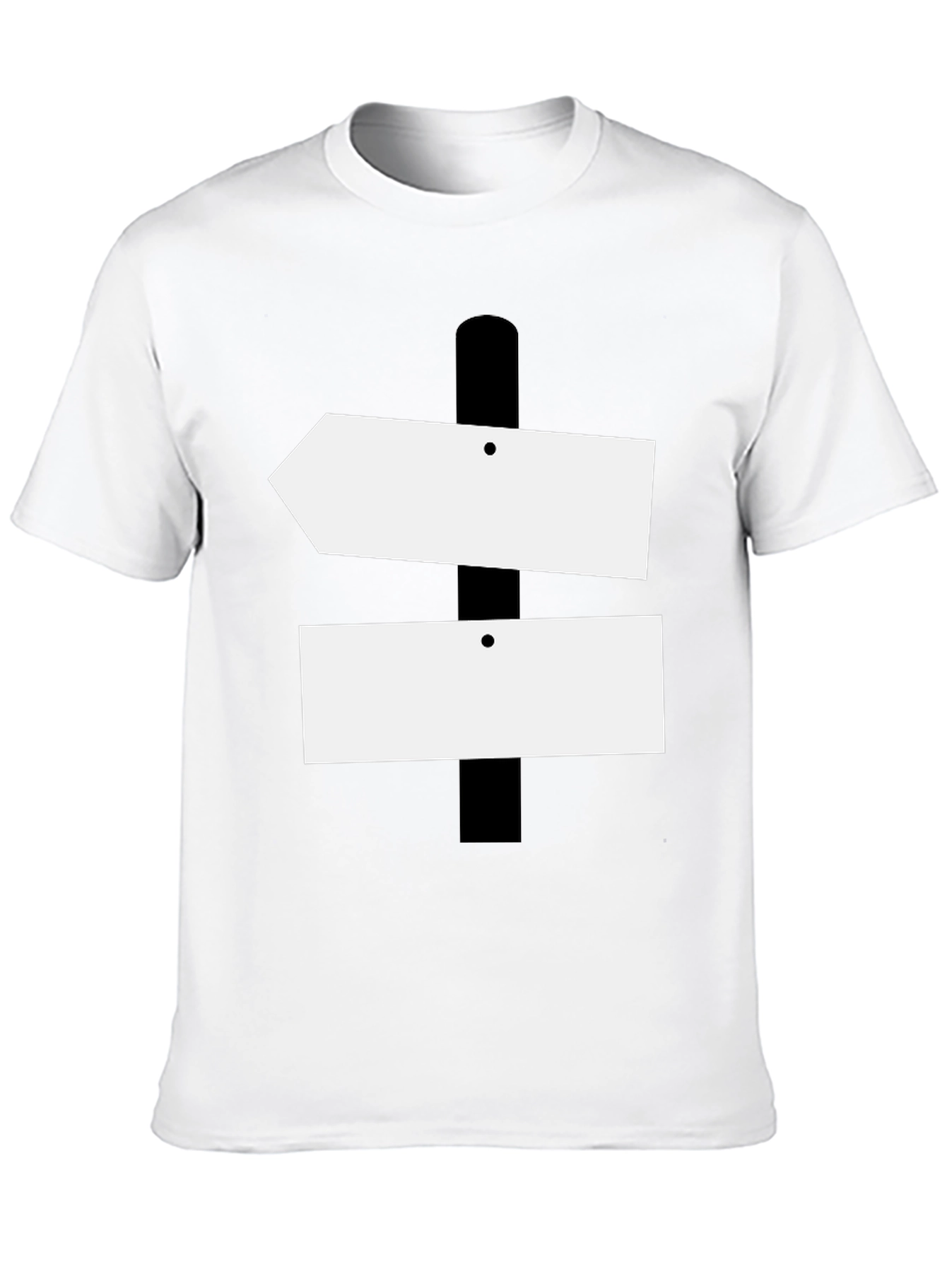 Directional Signpost Graphic Tee - Black Cotton Casual