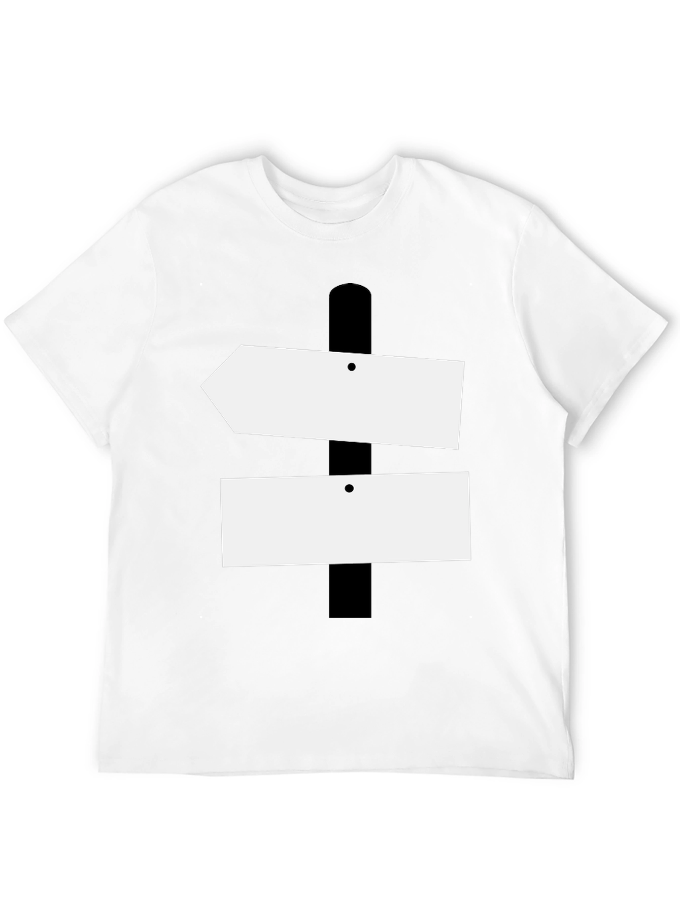 Directional Signpost Graphic Tee - Black Cotton Casual