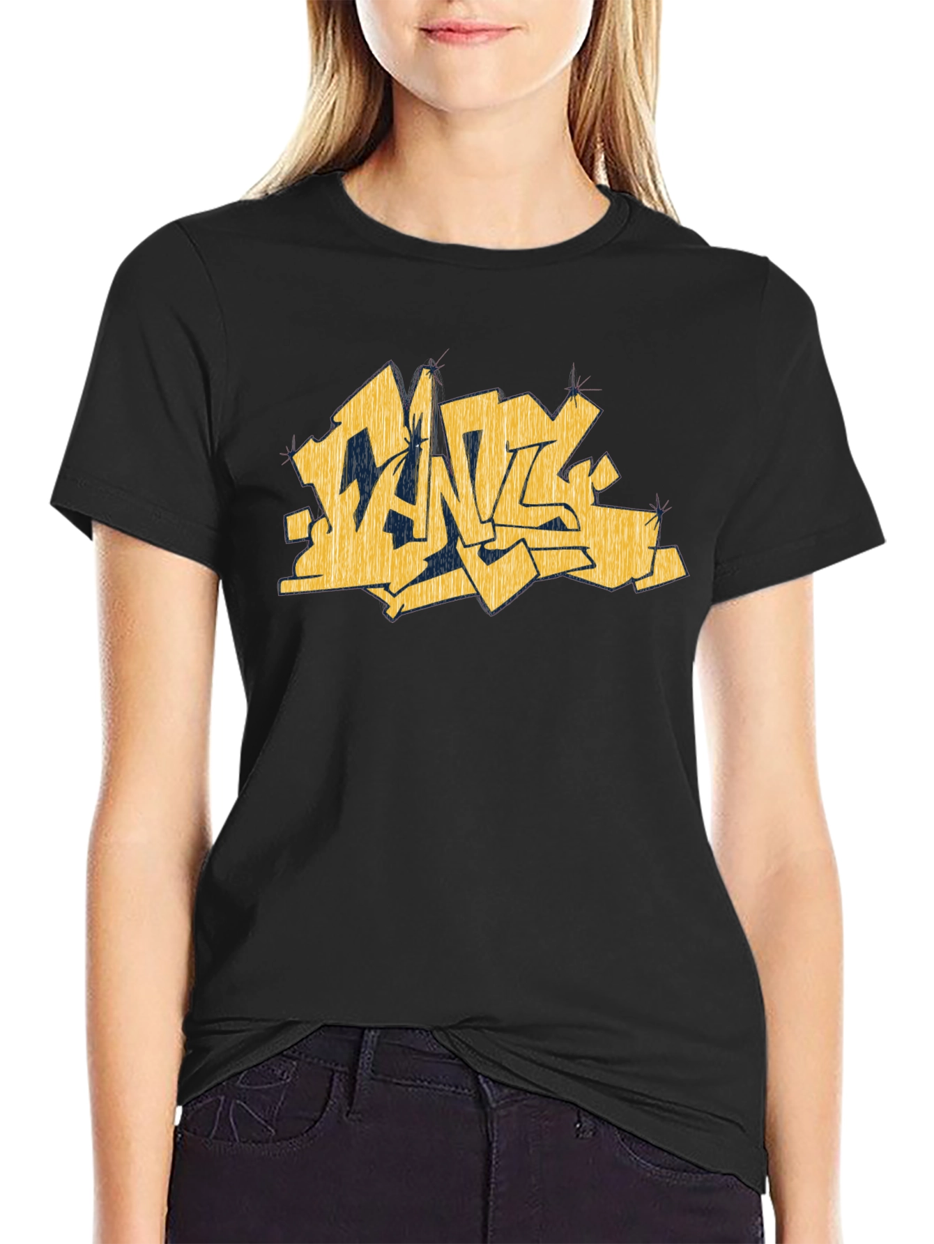 Urban Graffiti Graphic Black T-Shirt