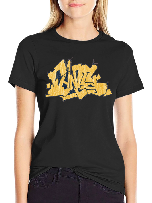 Urban Graffiti Graphic Black T-Shirt