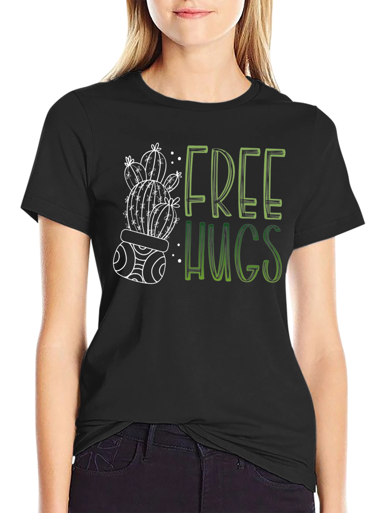 Free Hugs Cactus Graphic Tee - Soft Cotton Blend