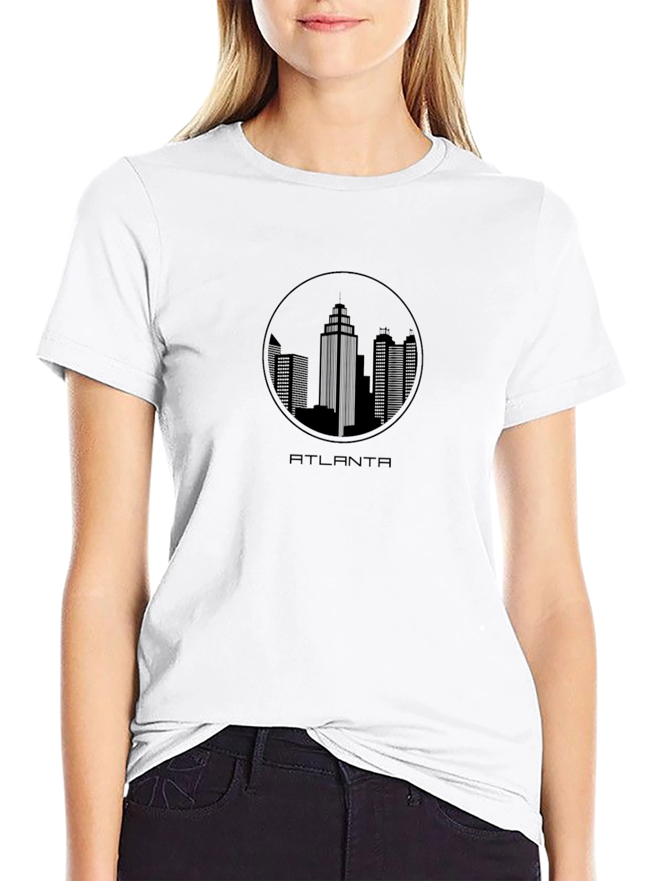 Atlanta Skyline Black T-Shirt - Cityscape Tee