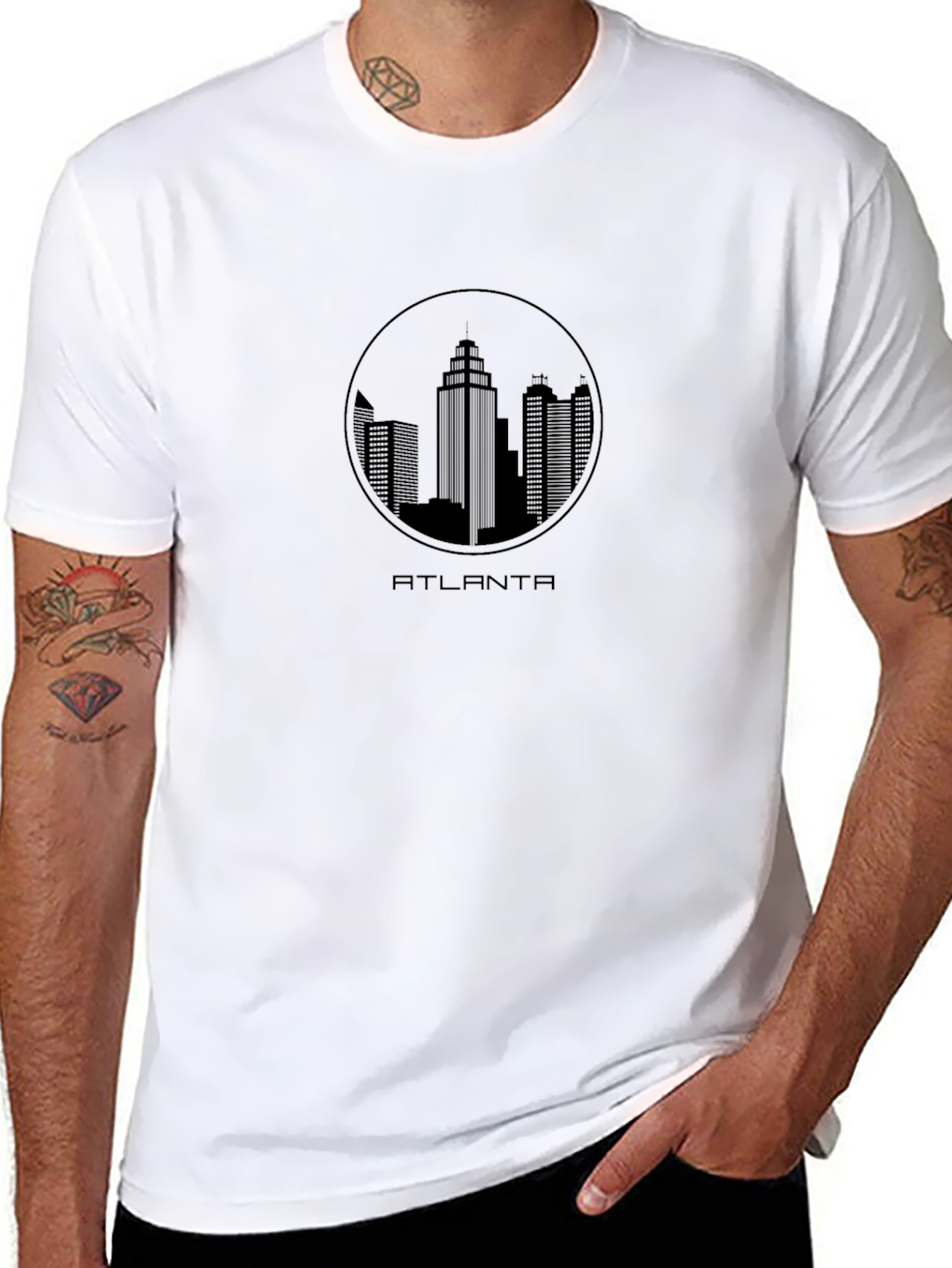 Atlanta Skyline Black T-Shirt - Cityscape Tee