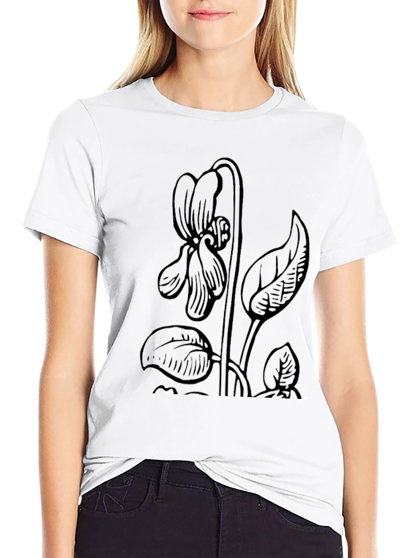 Black Floral Graphic T-Shirt