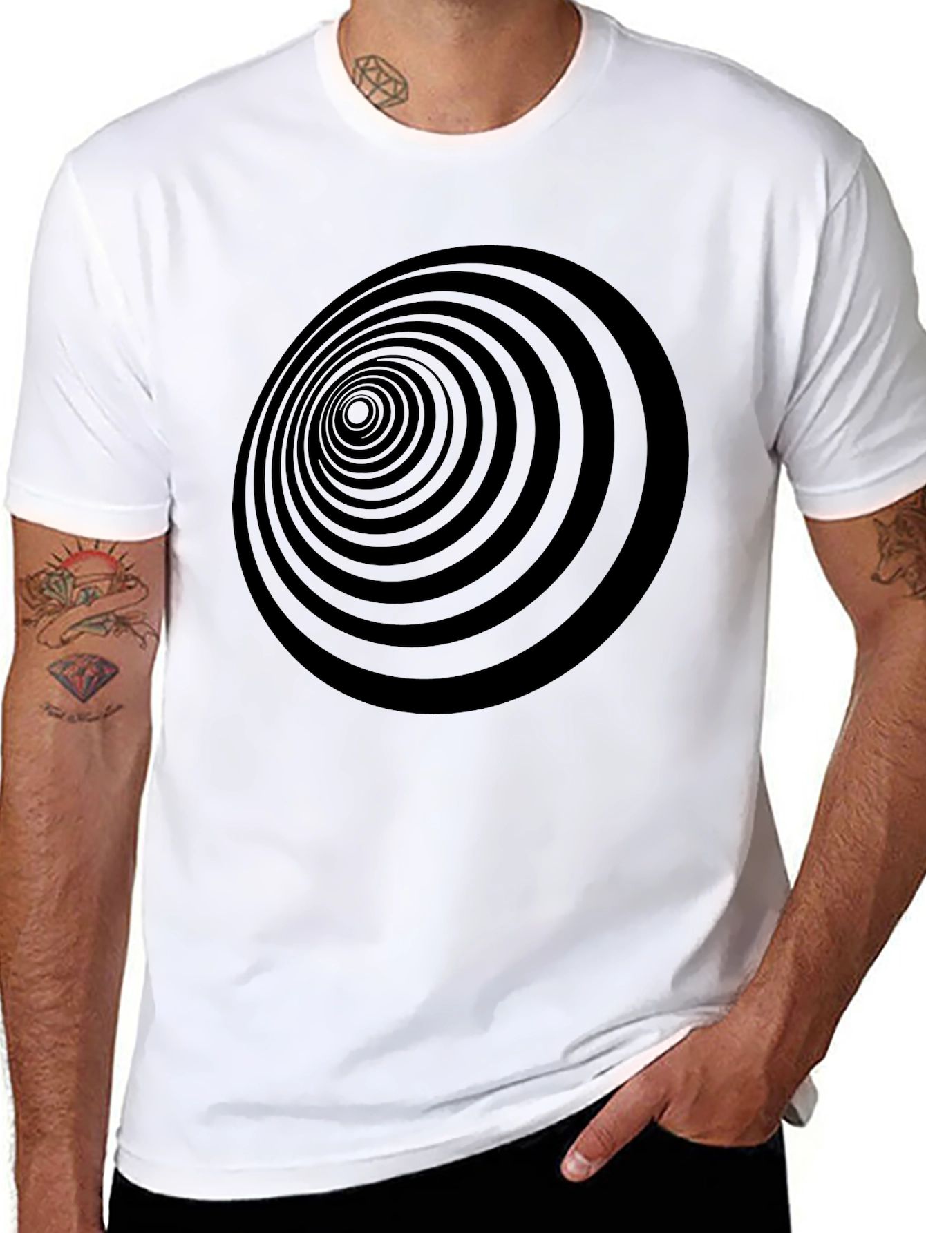Hypnotic Circle Black T-Shirt - Mens Graphic Tee
