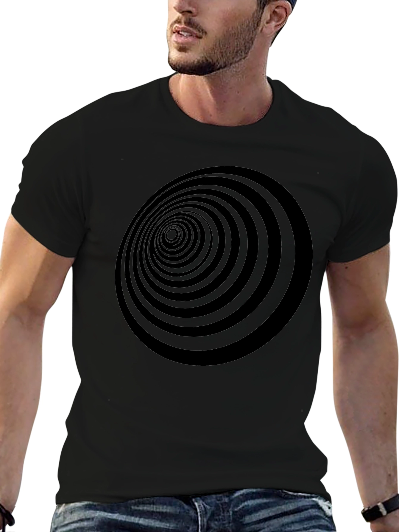 Hypnotic Circle Black T-Shirt - Mens Graphic Tee
