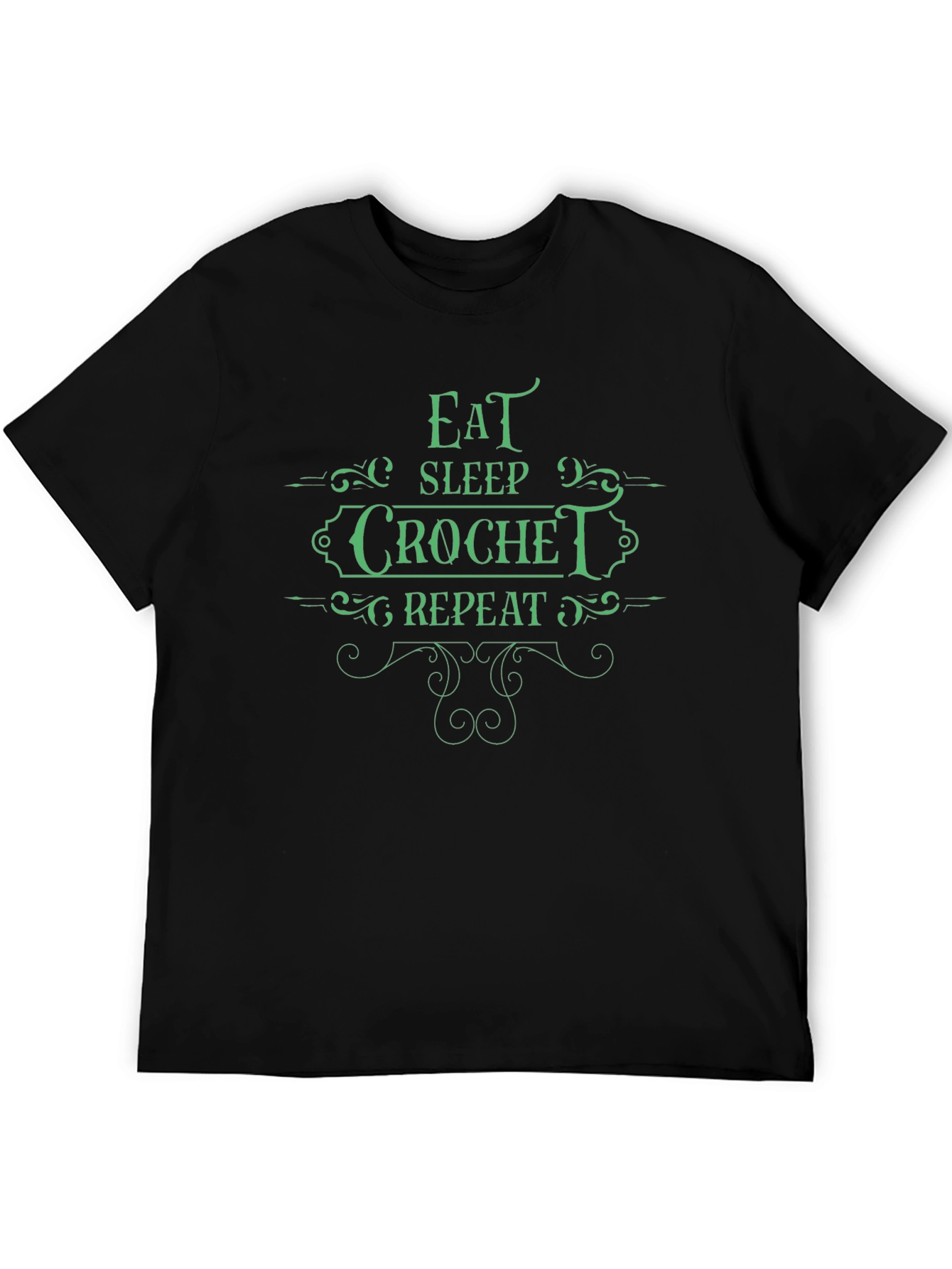 Eat Sleep Crochet Repeat Graphic Tee