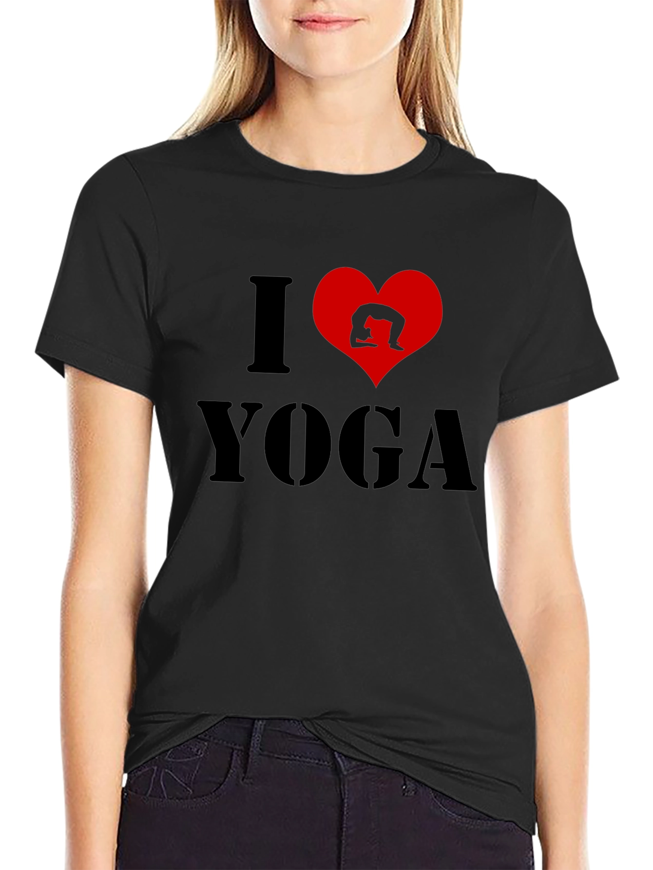 I Love Yoga Black T-Shirt
