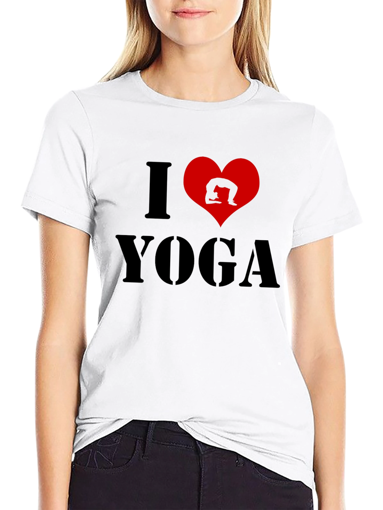I Love Yoga Black T-Shirt