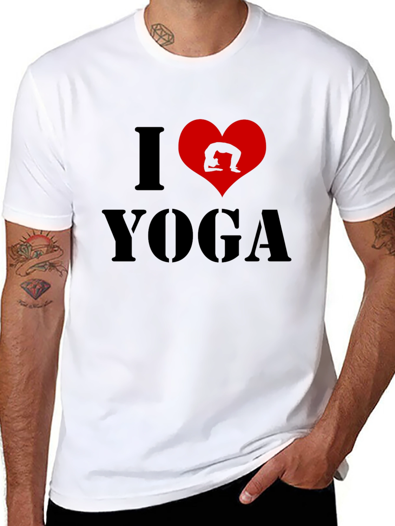 I Love Yoga Black T-Shirt