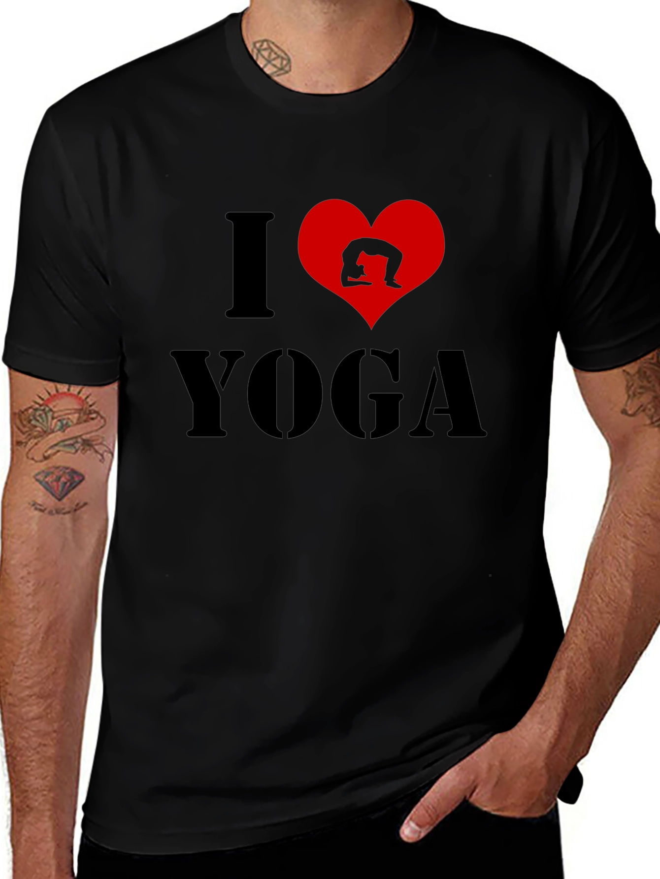 I Love Yoga Black T-Shirt