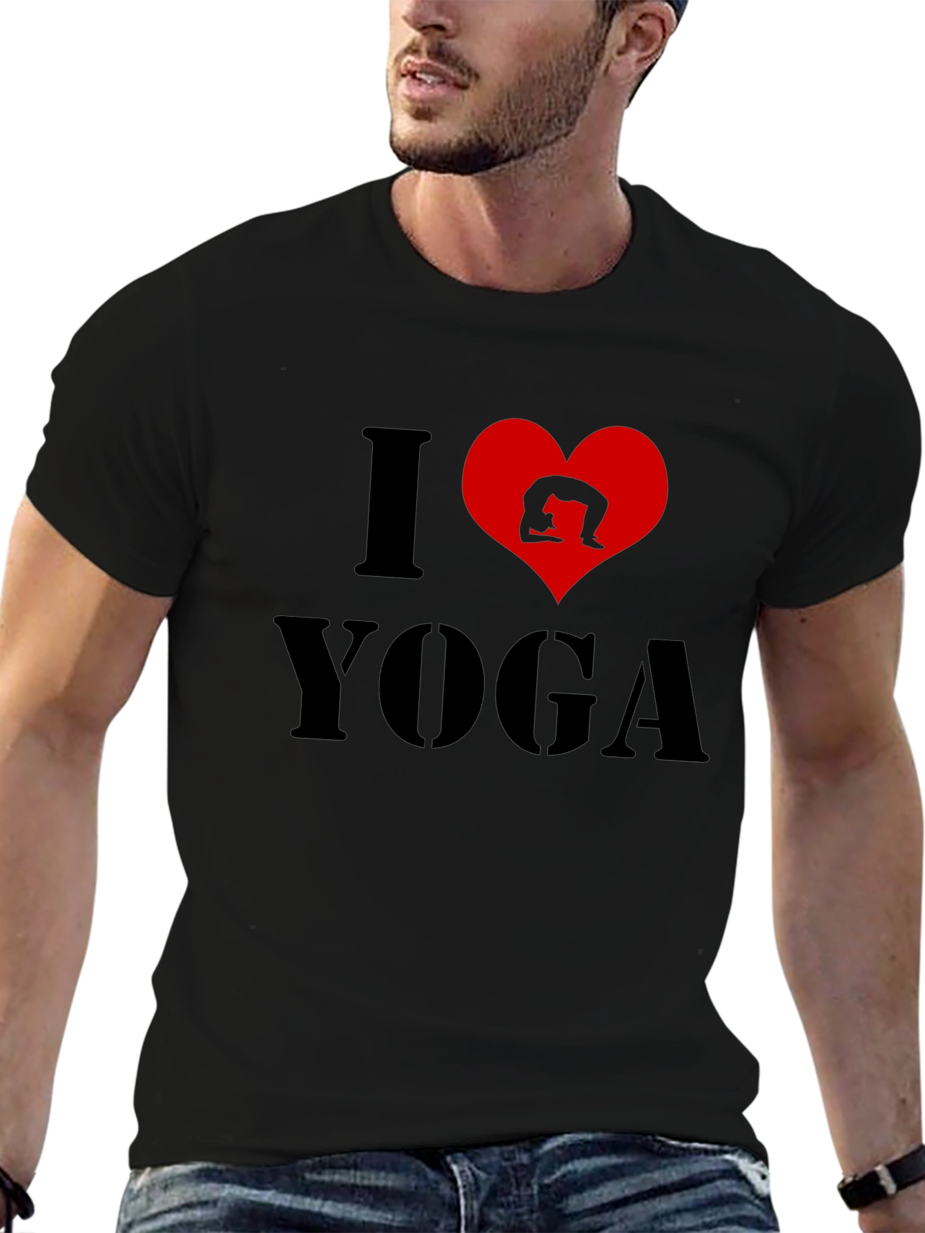 I Love Yoga Black T-Shirt