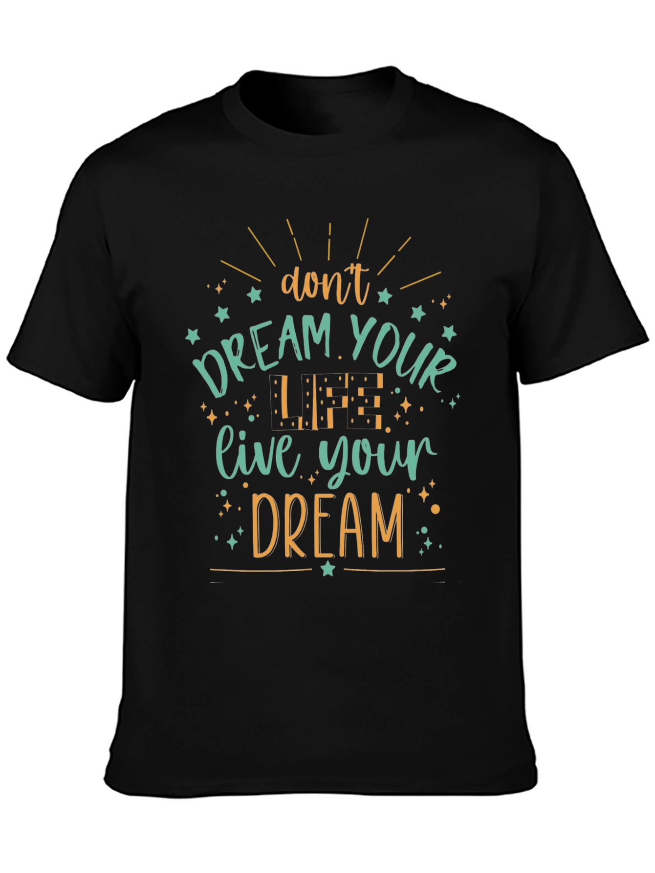 Inspirational Dream Graphic Tee - Soft Black Cotton Blend