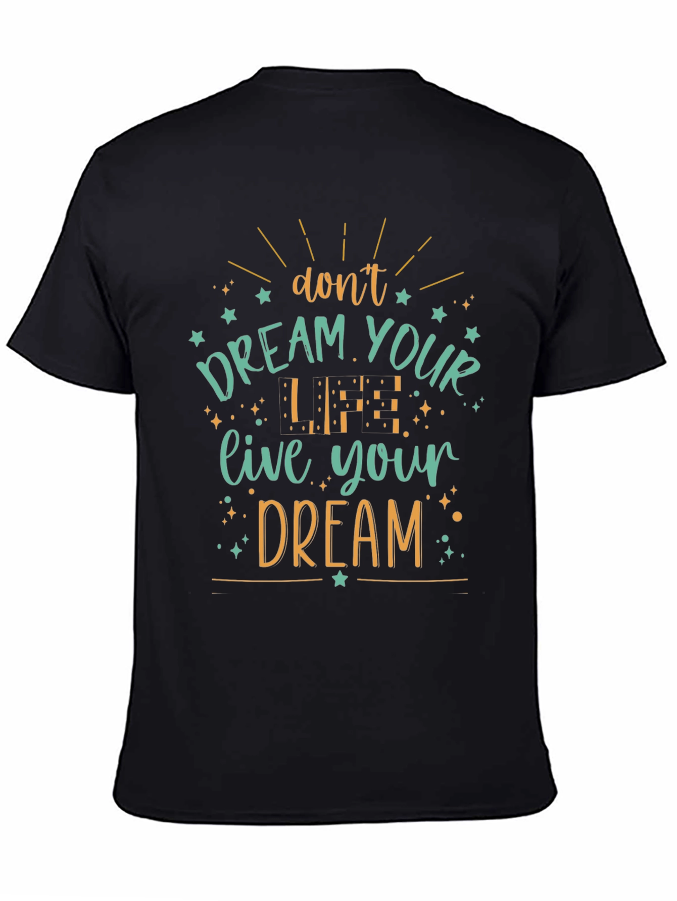 Inspirational Dream Graphic Tee - Soft Black Cotton Blend