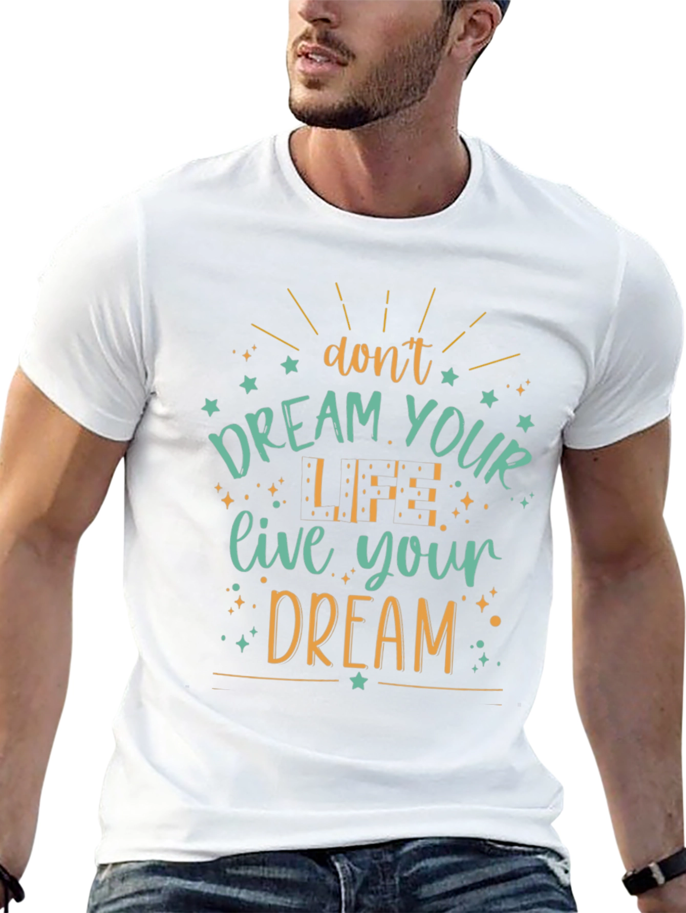 Inspirational Dream Graphic Tee - Soft Black Cotton Blend