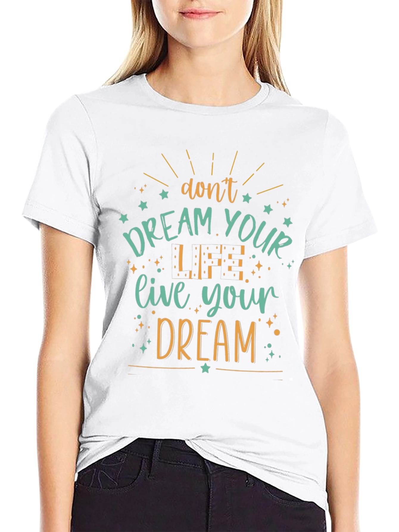 Inspirational Dream Graphic Tee - Soft Black Cotton Blend