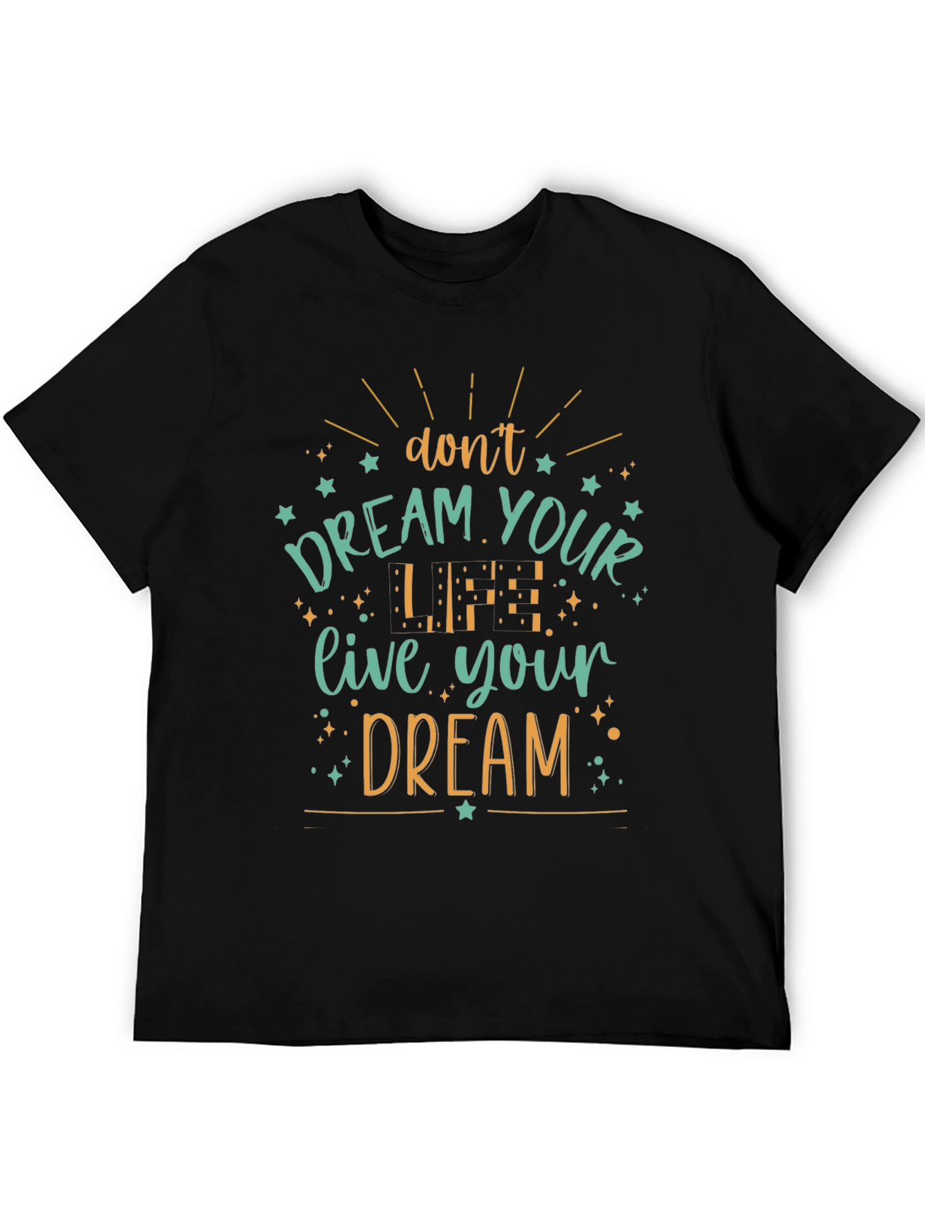 Inspirational Dream Graphic Tee - Soft Black Cotton Blend