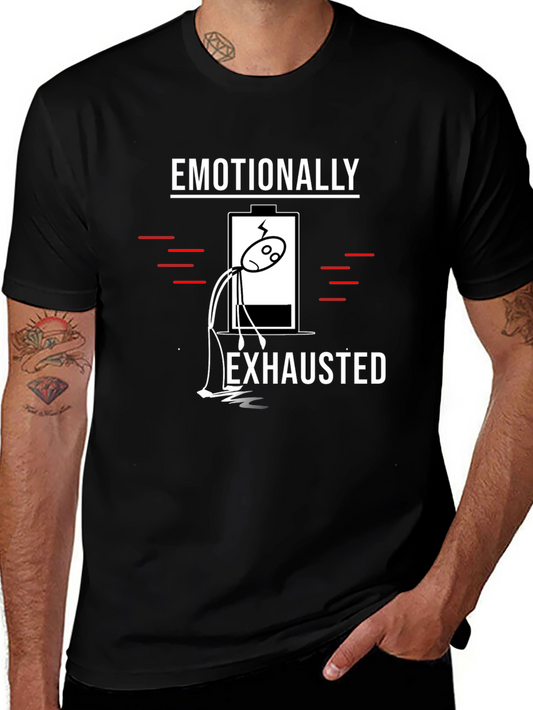 Emotionally Exhausted Graphic T-Shirt - Black