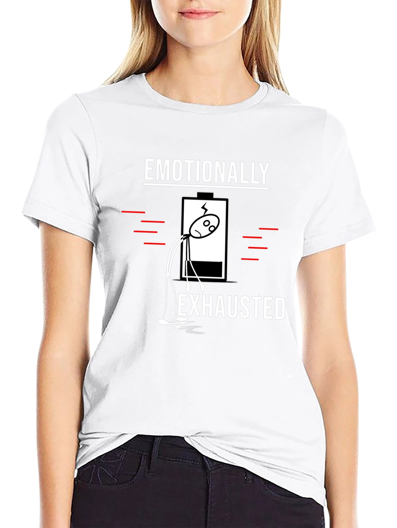 Emotionally Exhausted Graphic T-Shirt - Black