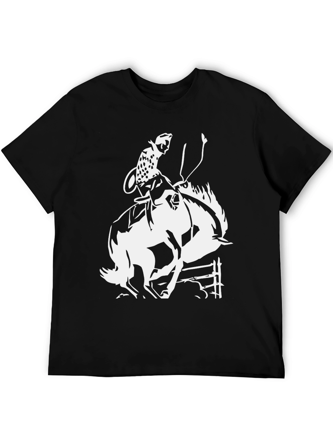 Cowboy Riding Bucking Bronco Graphic T-Shirt