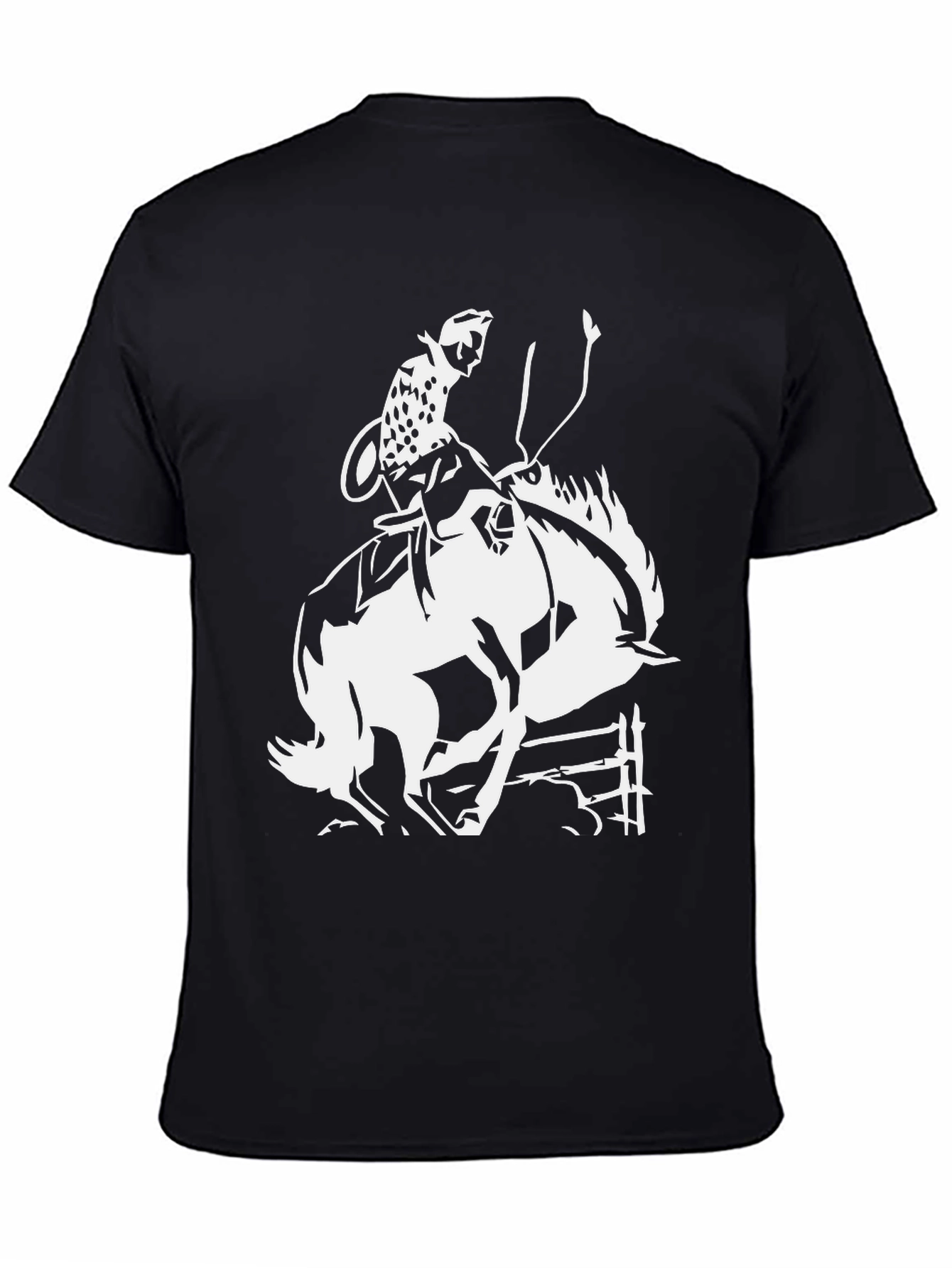 Cowboy Riding Bucking Bronco Graphic T-Shirt
