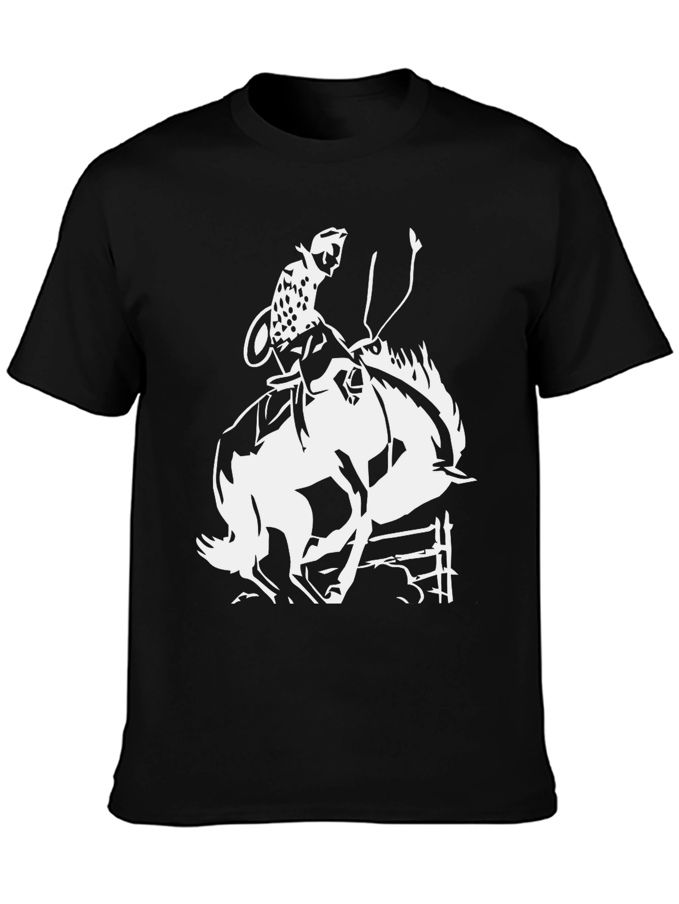 Cowboy Riding Bucking Bronco Graphic T-Shirt