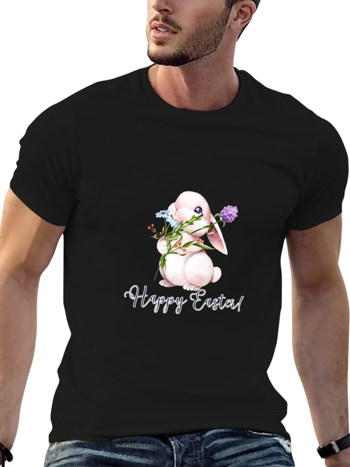 Happy Easter Bunny T-Shirt - Black