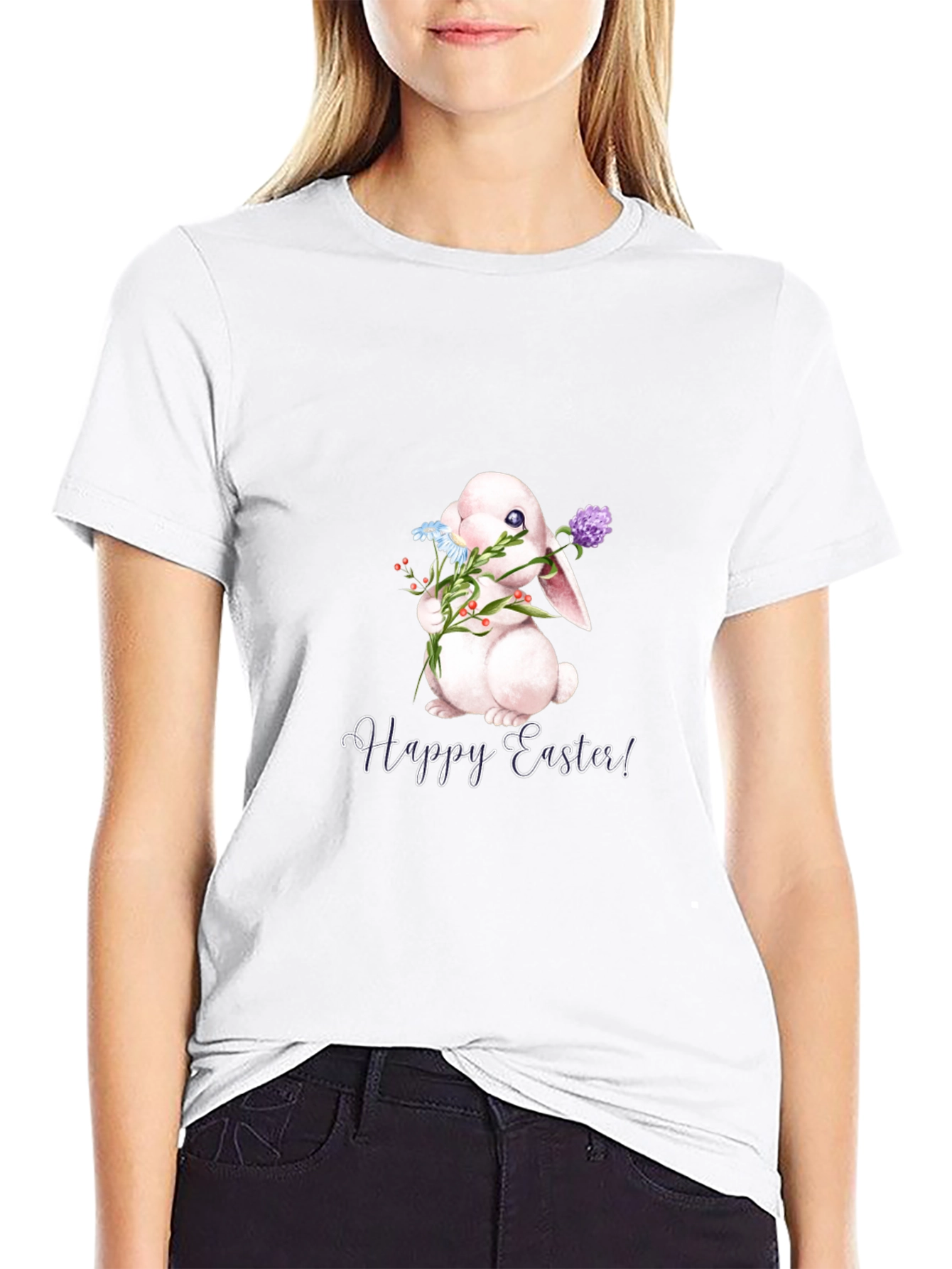 Happy Easter Bunny T-Shirt - Black
