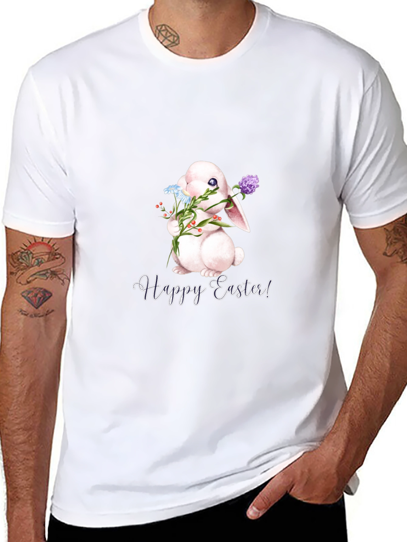 Happy Easter Bunny T-Shirt - Black
