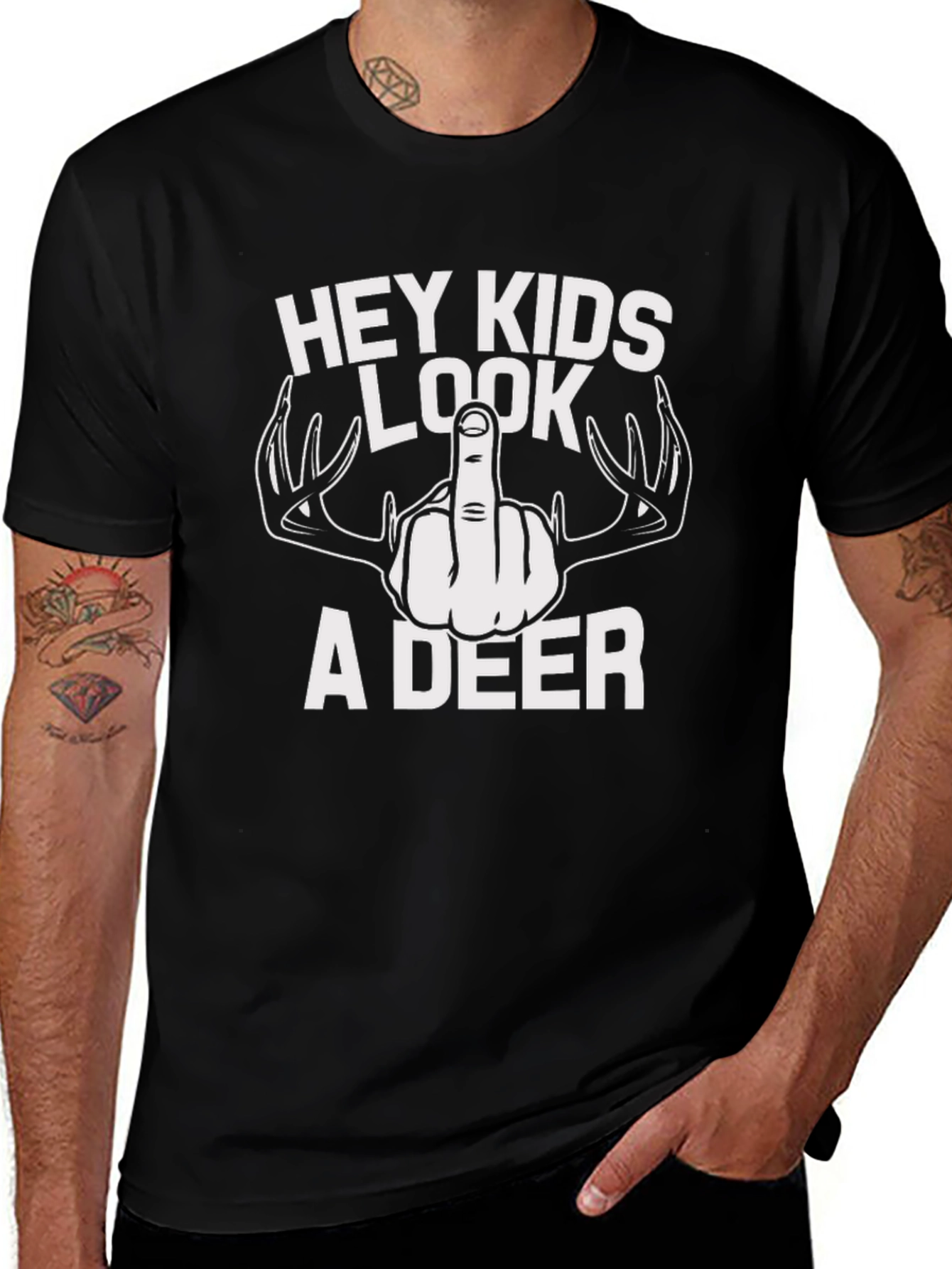 Hey Kids Look A Deer Offensive Humor T-Shirt