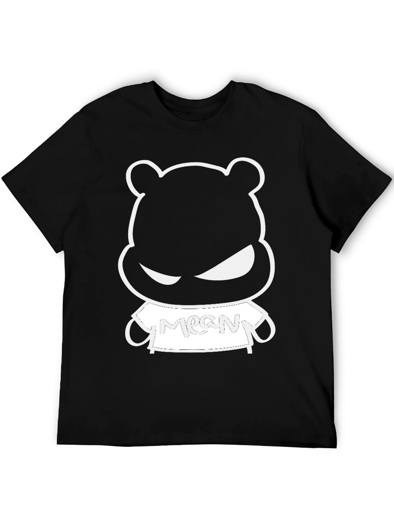 Mean Bear Graphic Tee - Black Casual Shirt