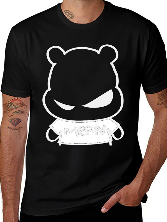 Mean Bear Graphic Tee - Black Casual Shirt