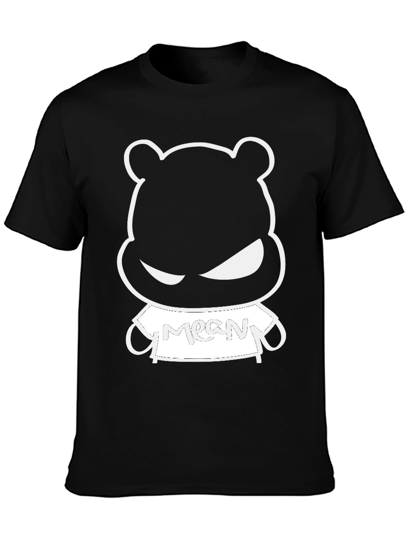 Mean Bear Graphic Tee - Black Casual Shirt
