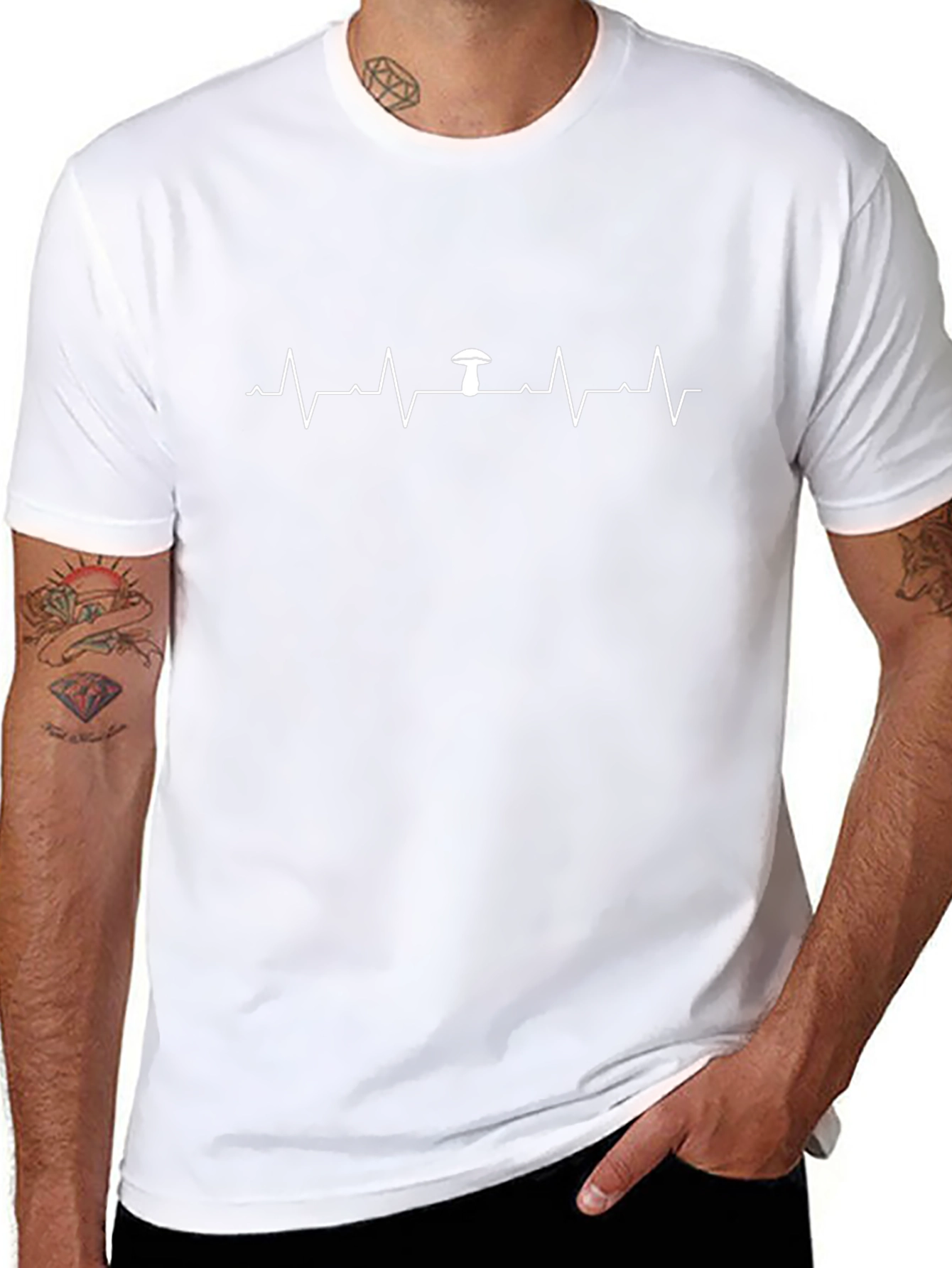Mushroom Heartbeat Graphic Tee - Fun Casual Wear