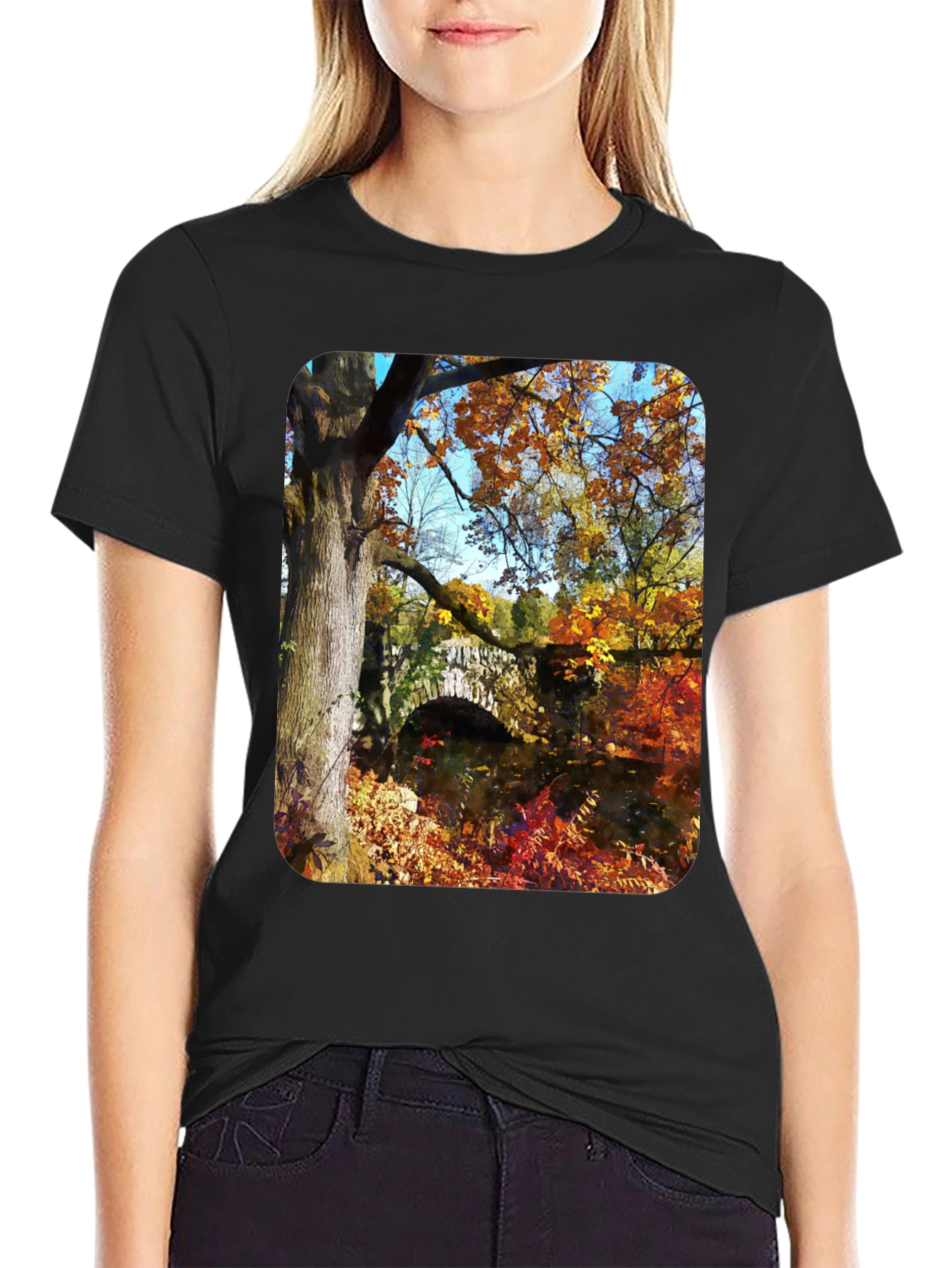 Autumn Bridge T-Shirt - Nature Lovers Tee