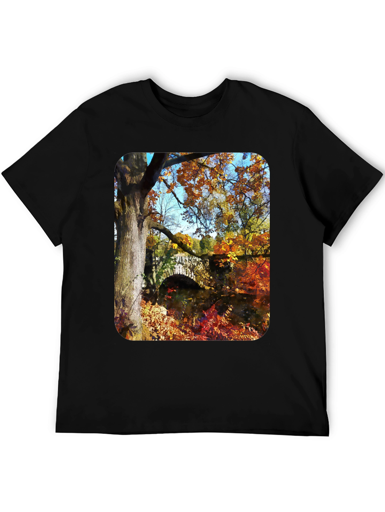 Autumn Bridge T-Shirt - Nature Lovers Tee