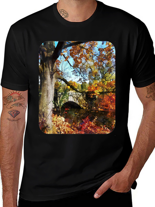 Autumn Bridge T-Shirt - Nature Lovers Tee