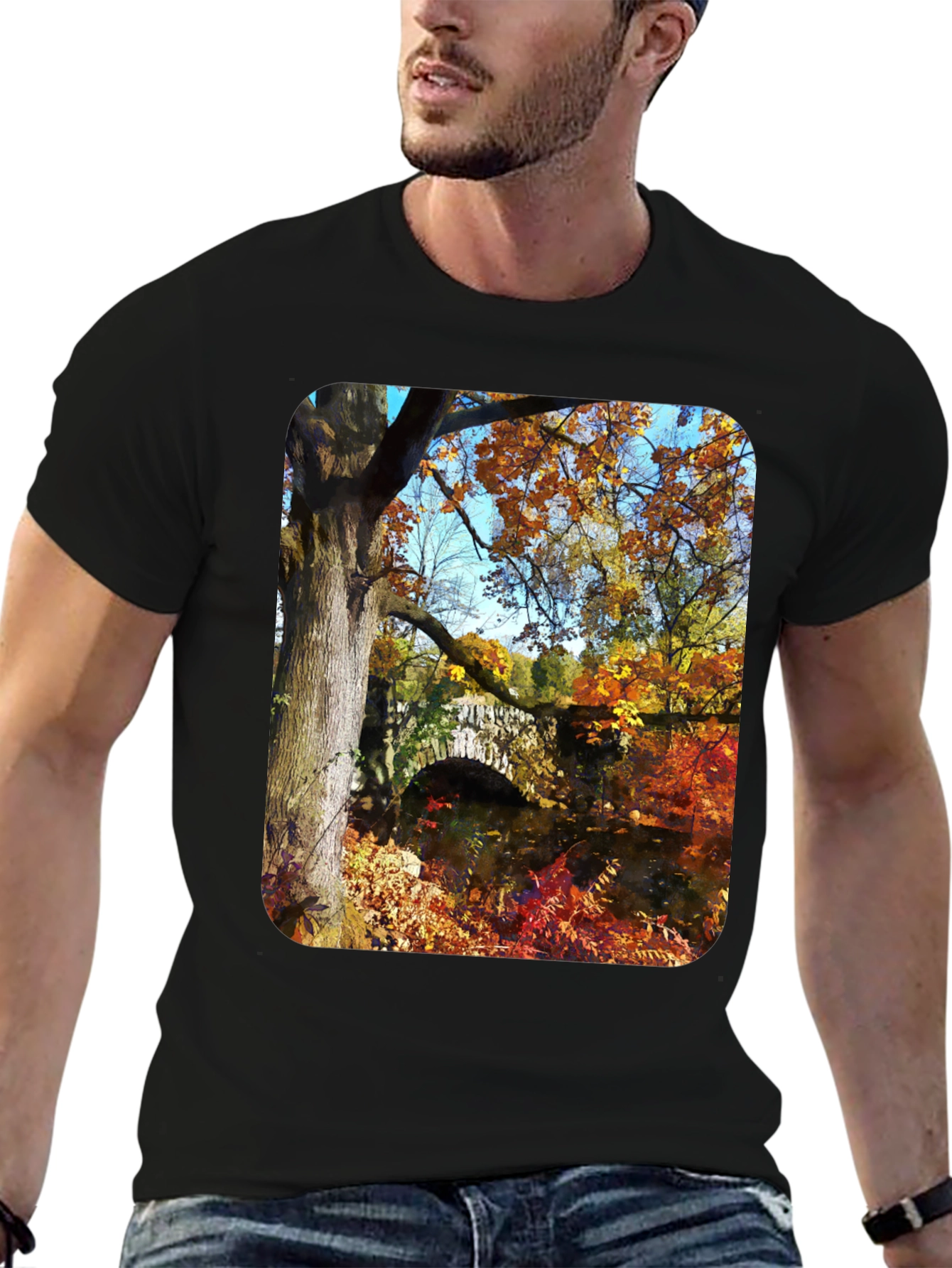 Autumn Bridge T-Shirt - Nature Lovers Tee