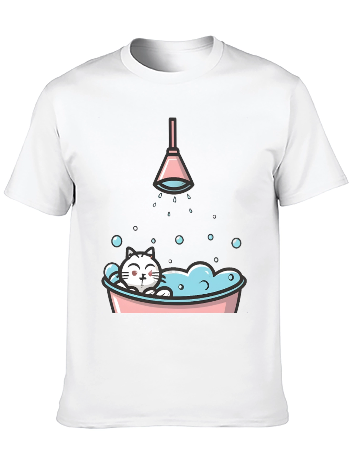 Cute Cat in Tub Graphic T-Shirt