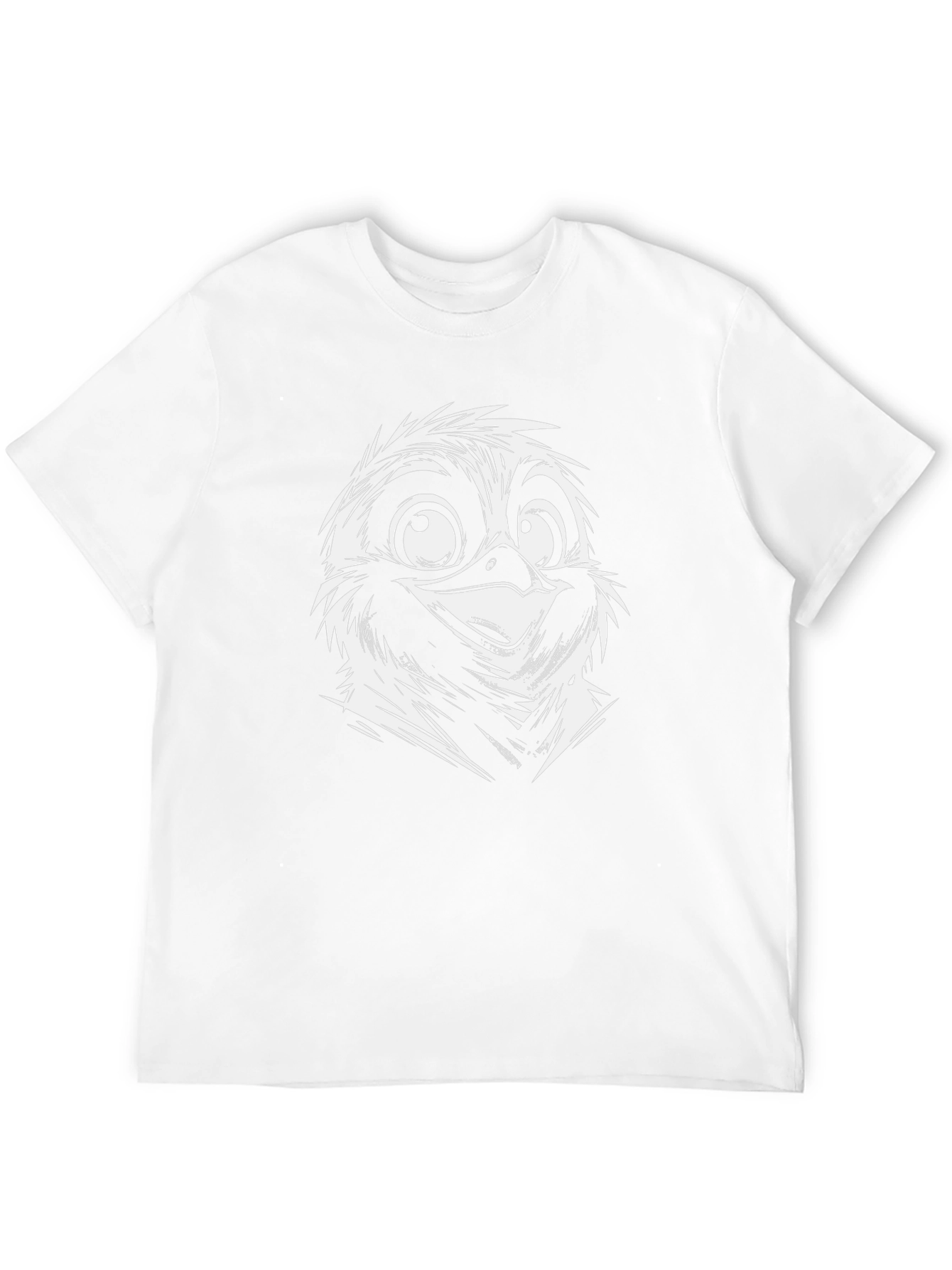Cartoon Bird Face Black T-Shirt