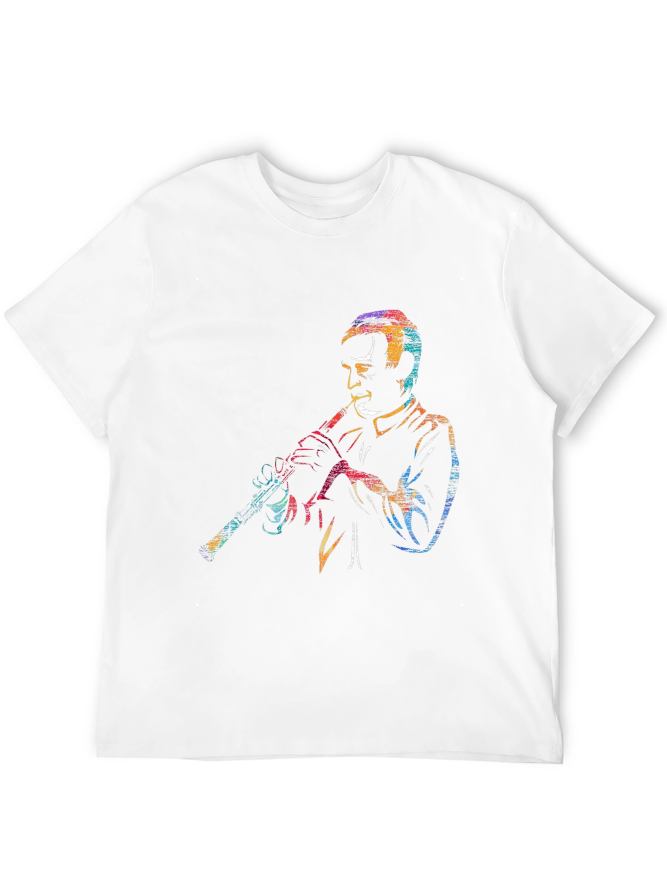 Jazz Clarinet Player Graphic Black T-Shirt