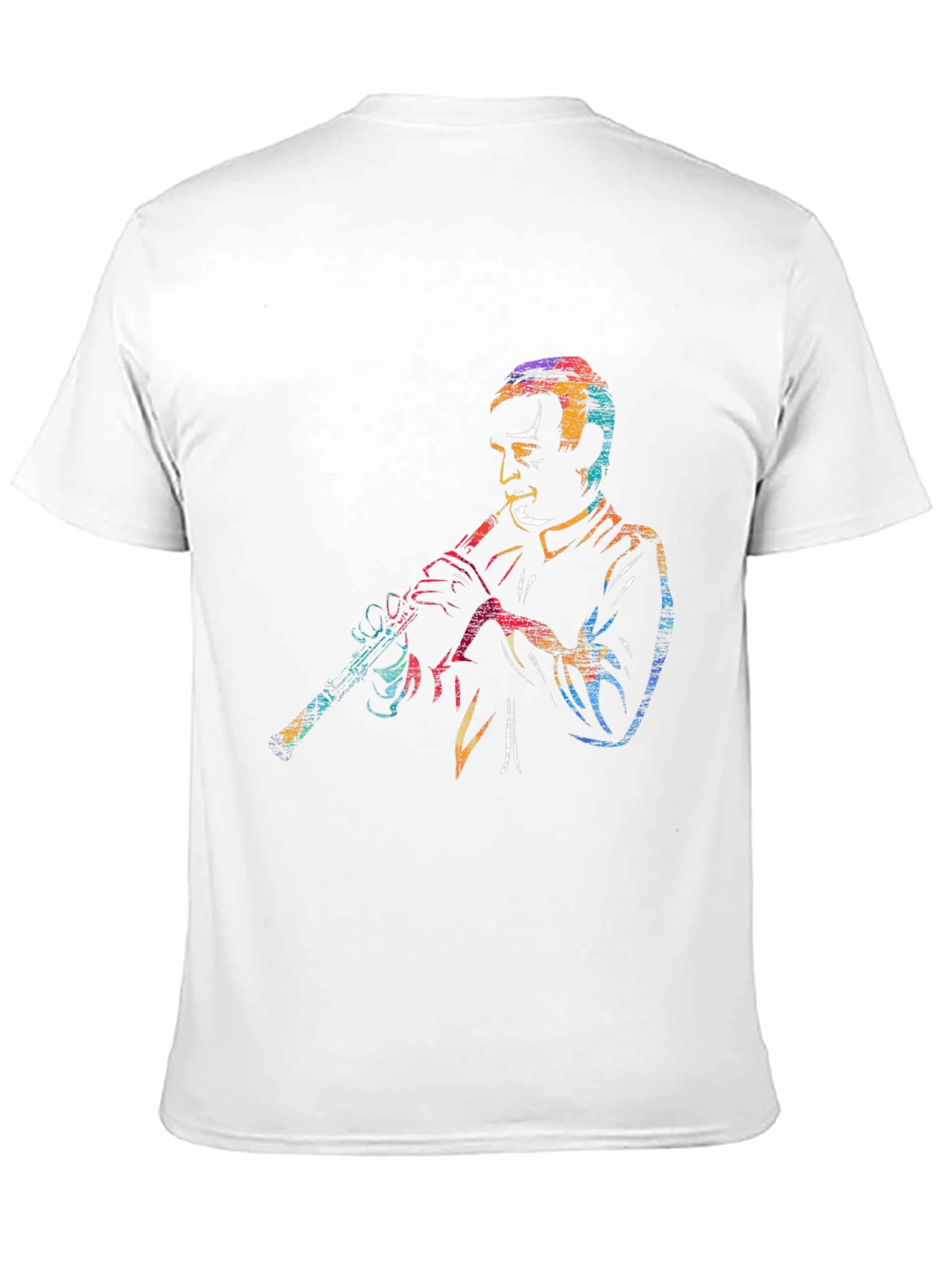 Jazz Clarinet Player Graphic Black T-Shirt
