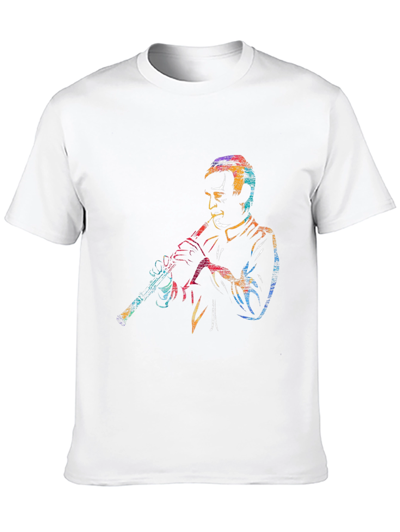 Jazz Clarinet Player Graphic Black T-Shirt