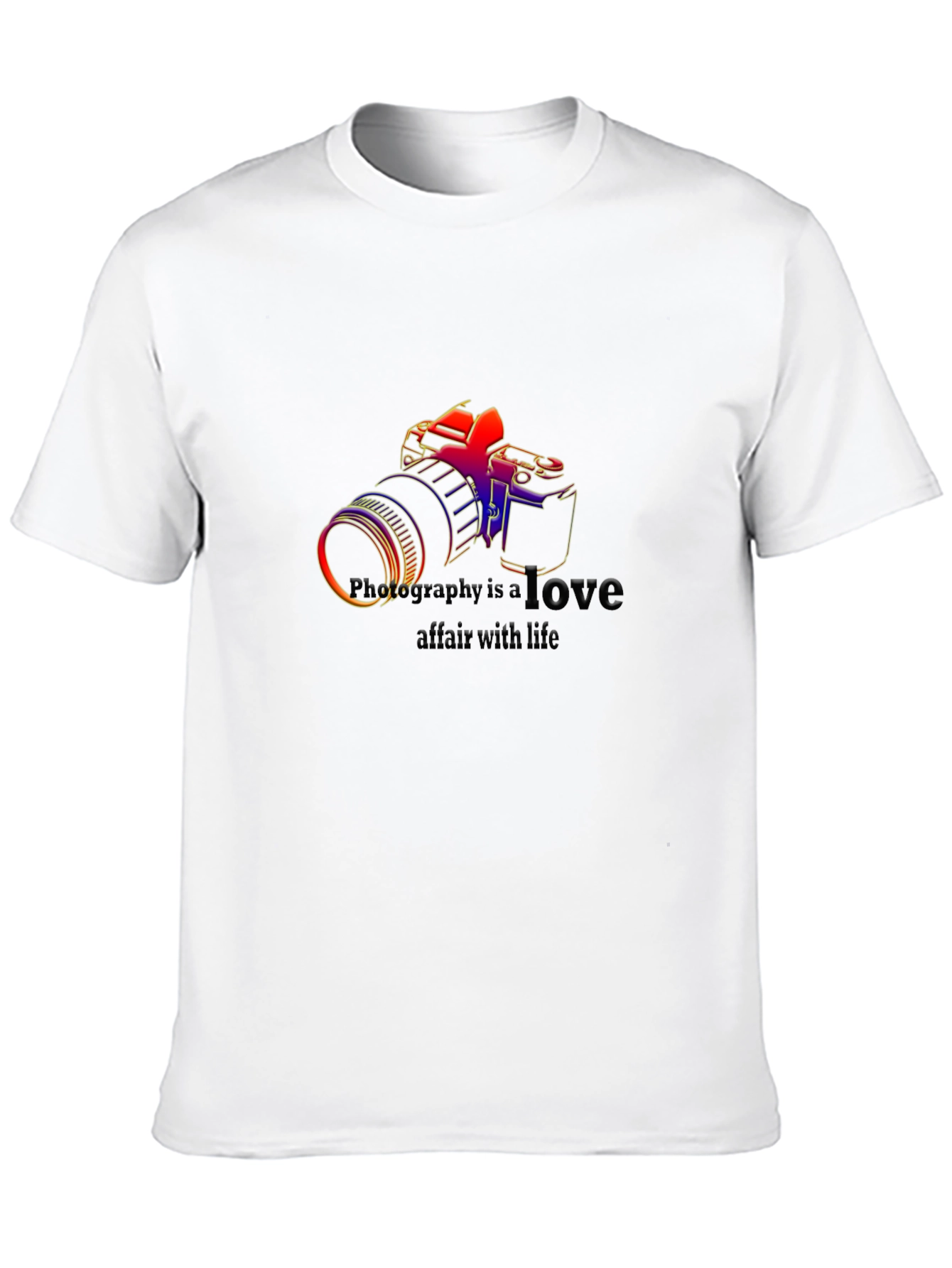 Photography is Love Mens Black Graphic T-Shirt