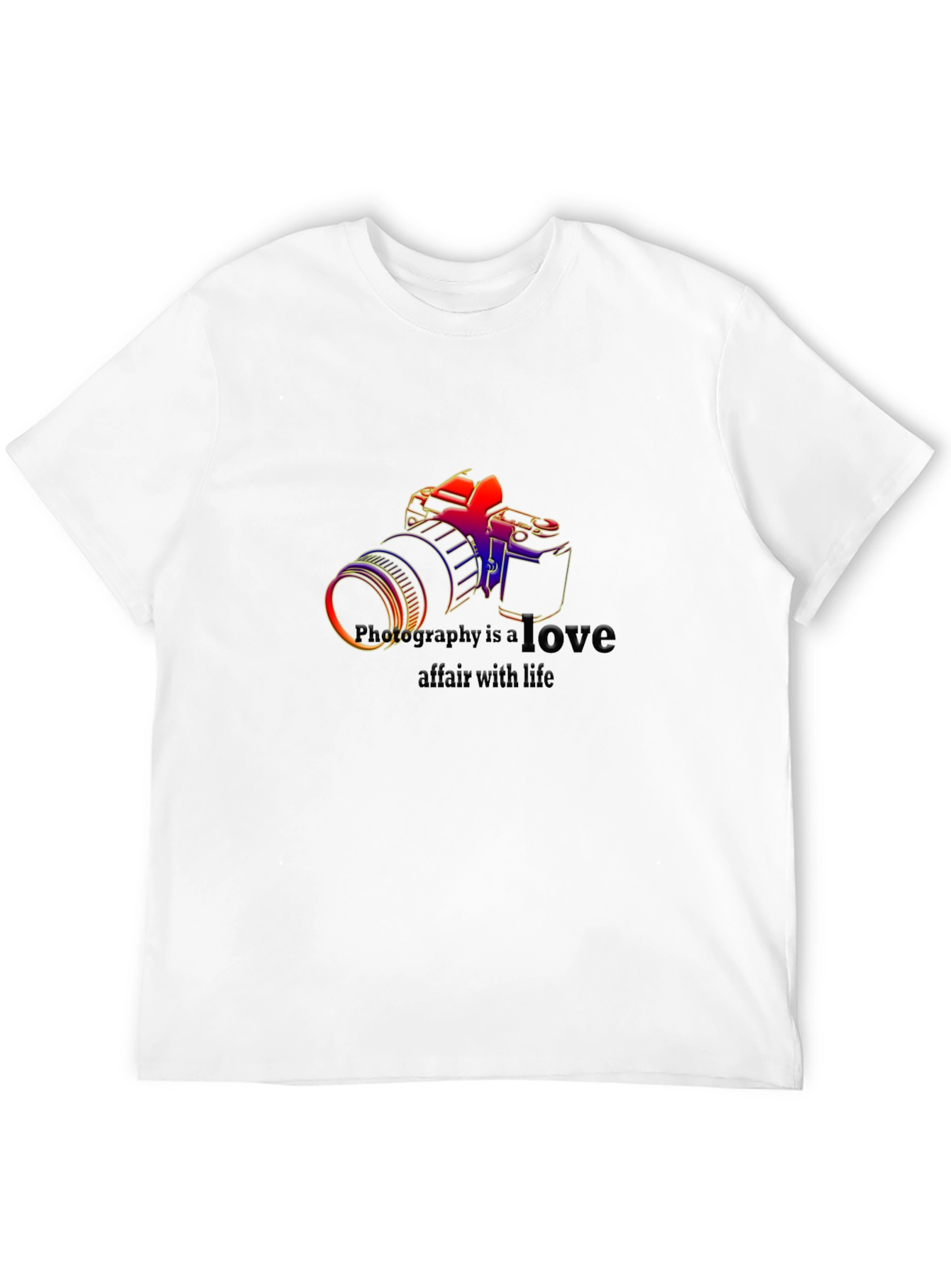 Photography is Love Mens Black Graphic T-Shirt