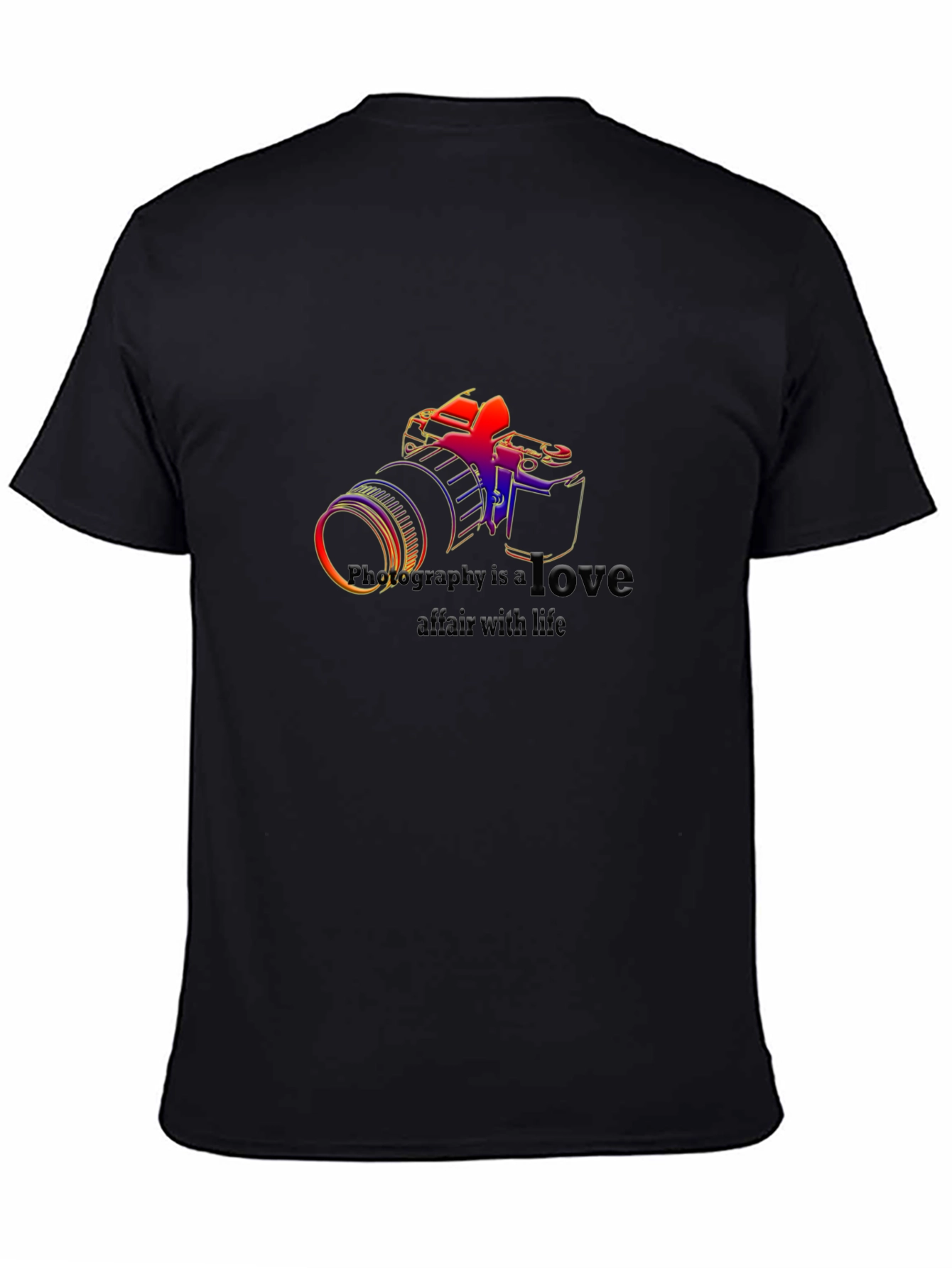 Photography is Love Mens Black Graphic T-Shirt