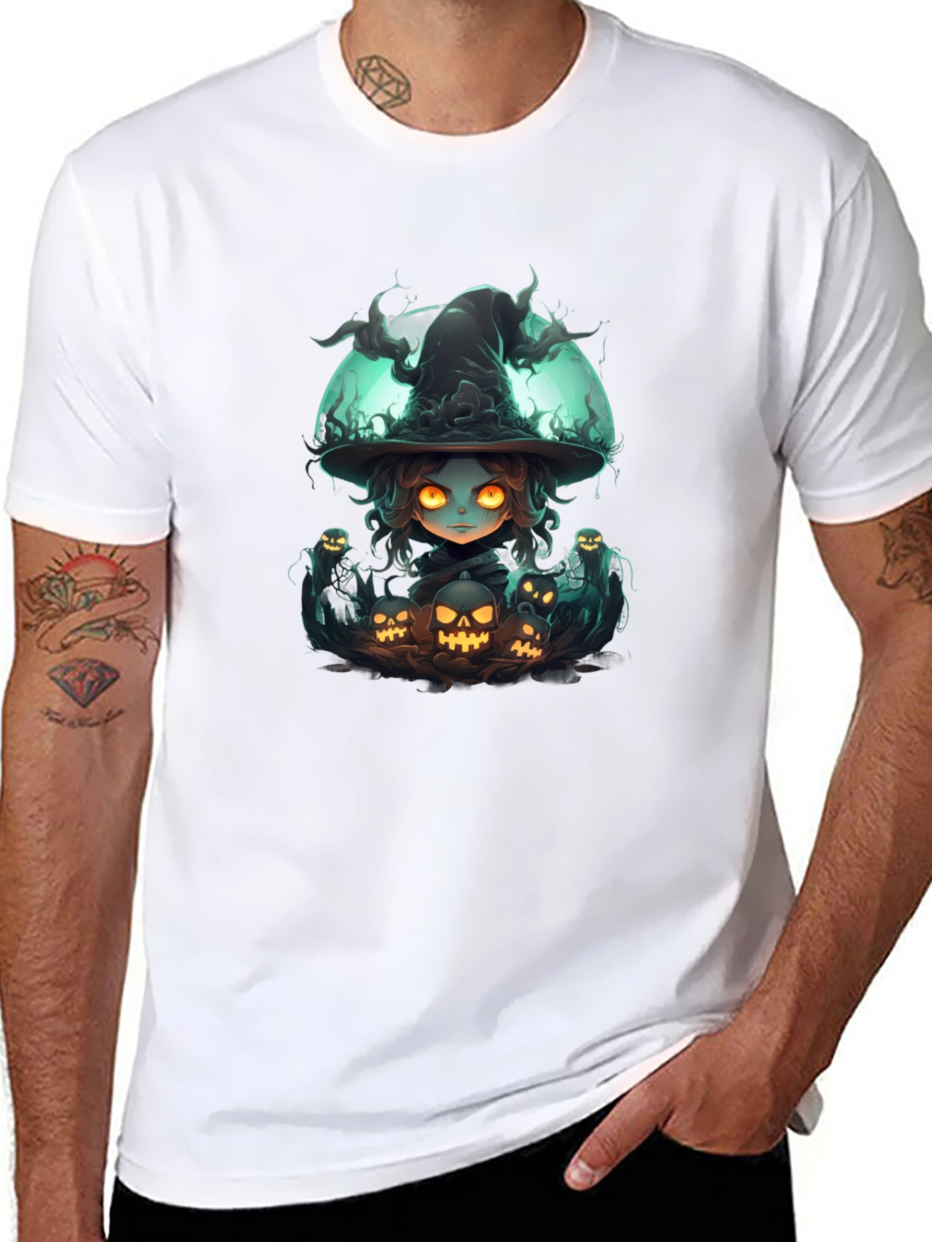 Witch & Jack-o-lantern T-Shirt Halloween
