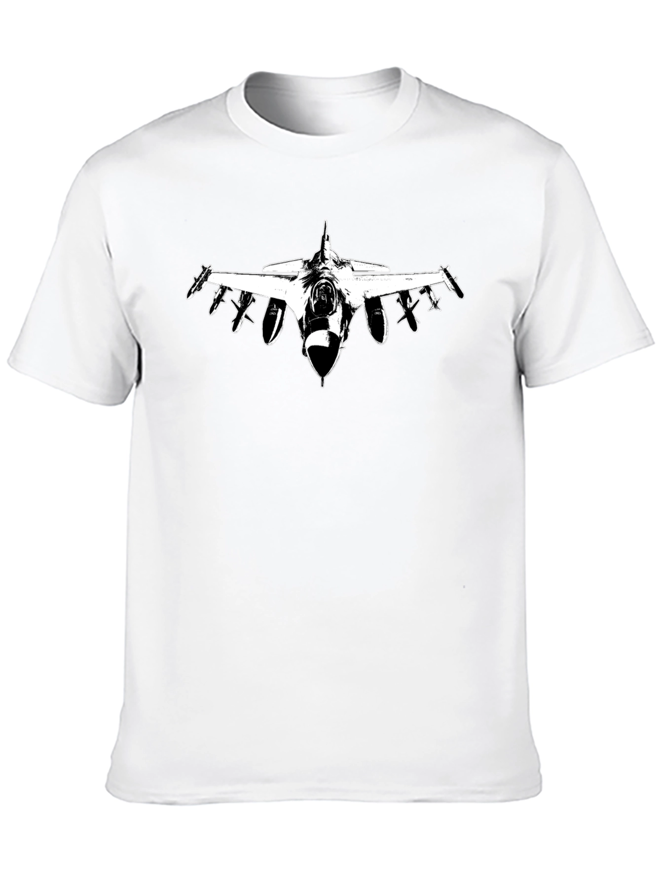 Jet Fighter Graphic Tee - Black Cotton Shirt