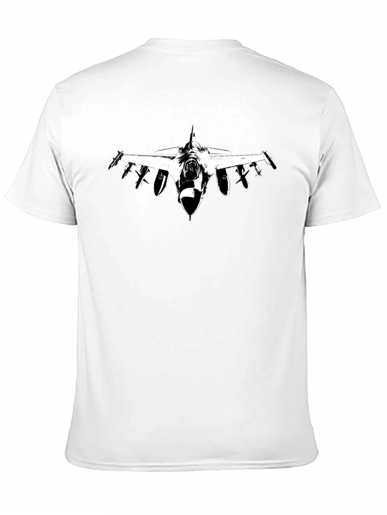 Jet Fighter Graphic Tee - Black Cotton Shirt