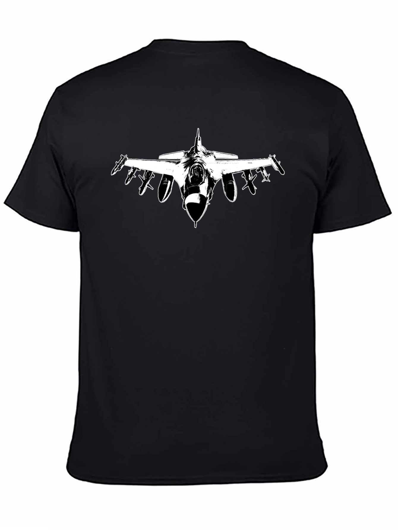 Jet Fighter Graphic Tee - Black Cotton Shirt